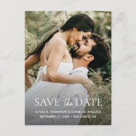 Postal Minimal One Photo Modern QR code wedding website
