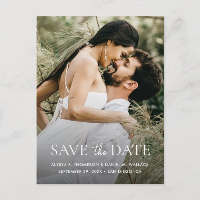 Postal Minimal One Photo Modern QR code wedding website (Anverso)