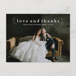 Postal Minimal Tipo Amor y Gracias Foto Boda