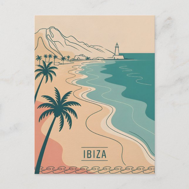 Postal Minimalismo de época de Ibiza (Anverso)