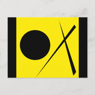 Postal Minimalismo Resumen Patrón de arte Negro Amarillo
