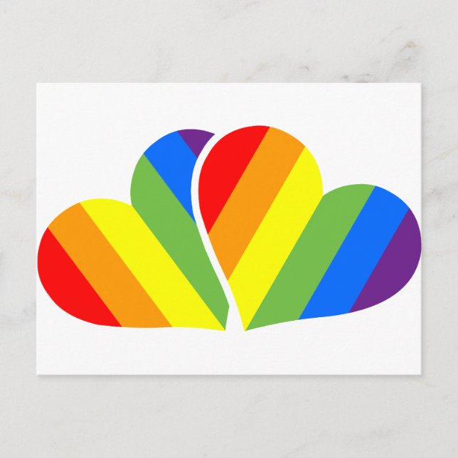 Postal Minimalismo y orgullo: Corazón de arcoíris (Anverso)