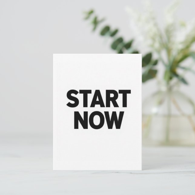 Postal Minimalist bold start now text (Anverso de pie)