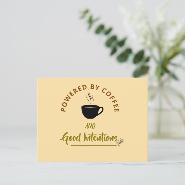 Postal Minimalist Coffee Quote Postcard | Funny Good Inte (Anverso de pie)