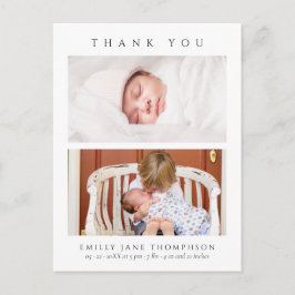 Postal Minimalist Elegant 2 Photos Baby Shower