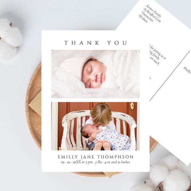 Postal Minimalist Elegant 2 Photos Baby Shower (Subido por el creador)