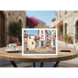 Postal Minimalist European Street Illustration 