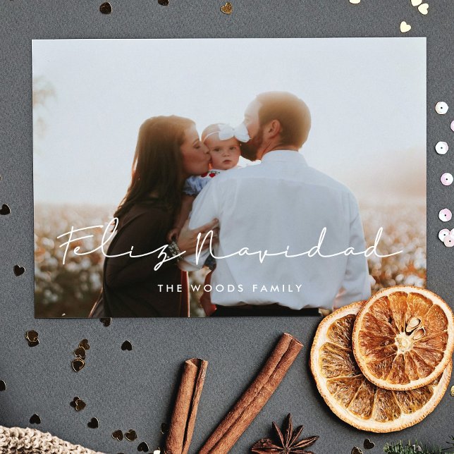 Postal Minimalist handwritten Feliz Navidad photo (Subido por el creador)