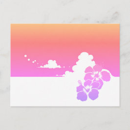 Postal Minimalist Ipanema Beach Hibiscus & Summer Clouds