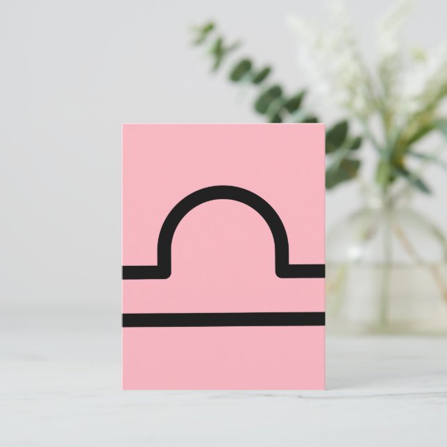 Postal Minimalist Libra Zodiac Horoscope Birthday Gift (Anverso de pie)