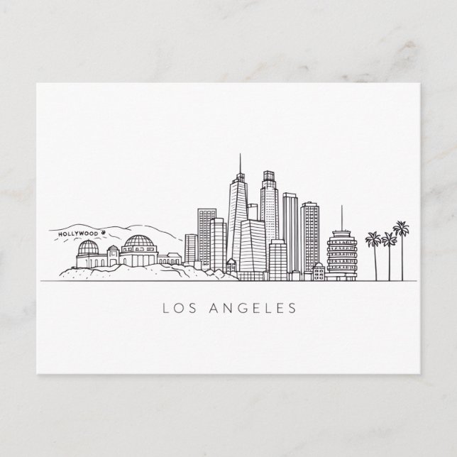 Postal Minimalist Los Angeles Skyline Illustration (Anverso)