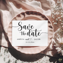 Postal Minimalist Save the Date Black & White Postcard