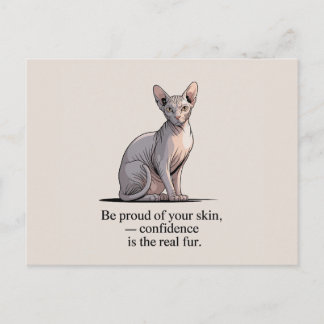 Postal Minimalist Sphynx Cat Inspirational Art
