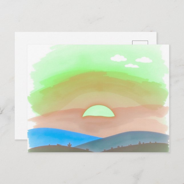 Postal Minimalist Sunset Postcard  (Anverso / Reverso)