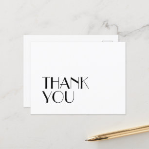 Postal Minimalista Boda de Art Deco Moderno Gracias