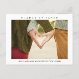 Postal minimalista de cambio de plan