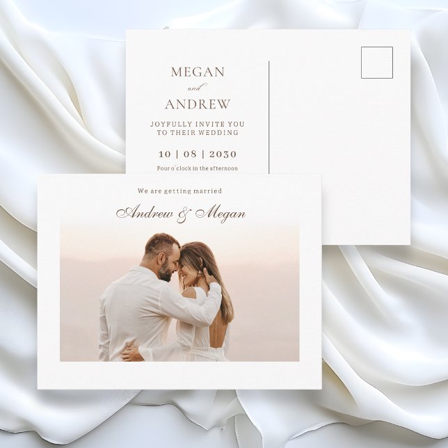 Postal Minimalista elegante foto boda  (Subido por el creador)