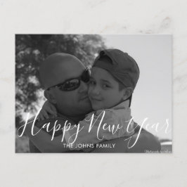 Postal Mínimalista Feliz Año Nuevo 2023 Foto en Blanco y
