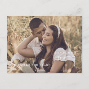 Postal Minimalista Foto de Boda Moderna Save the Date