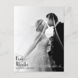 Postal Minimalista foto superpuesta Boda moderno Gracias