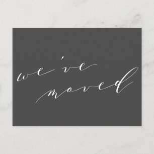 Postal Minimalista Letra Negra Nos Mudamos Nueva Casa Mud