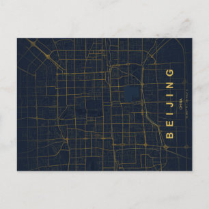 Postal Minimalista Mapa de Pekín China