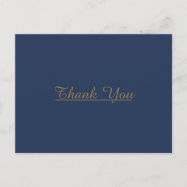 Postal Minimalista moderno | Boda Navy Gold Gracias
