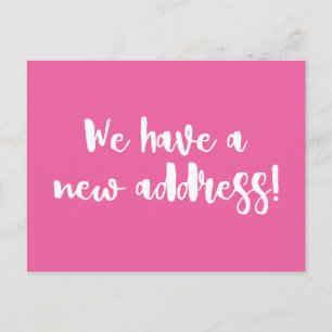 Postal Minimalista Rosa Caliente Nos Mudamos Nueva Casa M