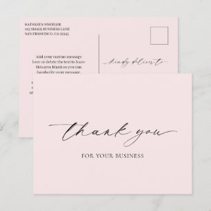 Postal Minimalista Rosa Elegante Agradecimiento Moderno