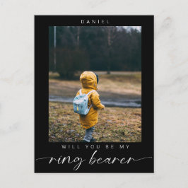 Postal Minimalista ¿Serás mi foto de portador de anillo o