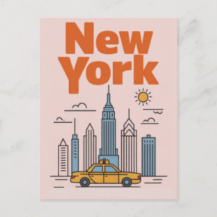 Postal Minimalista viaje por la ciudad de Nueva York hori