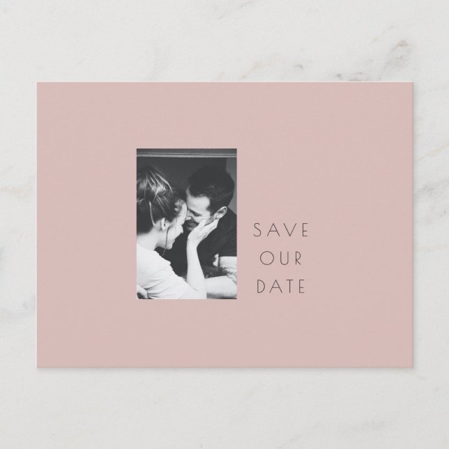 Postal Minimalista y moderna foto de Rubor Save the Date (Anverso)