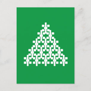 Postal Minimalista y verde árbol de Navidad