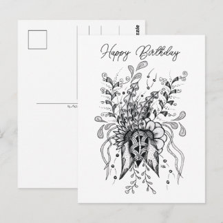 Postal Minimalistische Blume Zen Art -