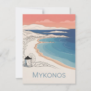 Postal Mínimo de Mykonos Vintage