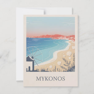 Postal Mínimo de Mykonos Vintage