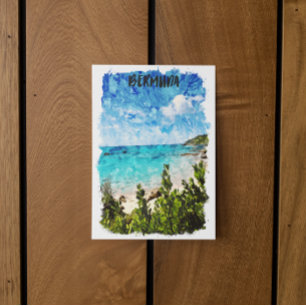Postal Mínimo Vibe Tropical de la Isla del Caribe de las