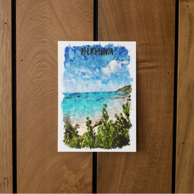 Postal Mínimo Vibe Tropical de la Isla del Caribe de las  (beautiful bermuda islands travel postcard)