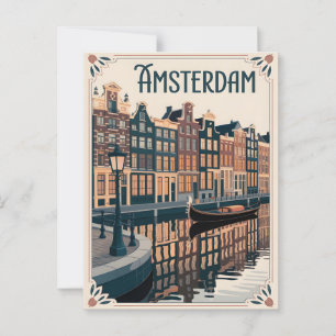 Postal Mínimo vintage de Ámsterdam