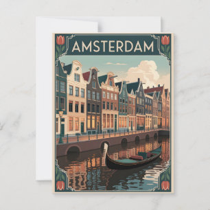 Postal Mínimo vintage de Ámsterdam