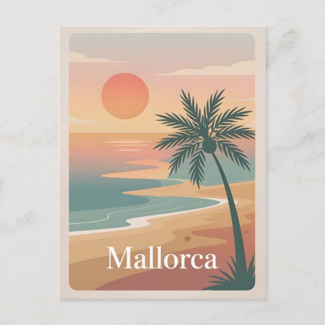 Postal Mínimo vintage de Mallorca (Anverso)