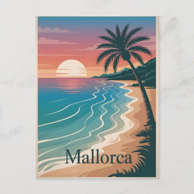 Postal Mínimo vintage de Mallorca (Anverso)