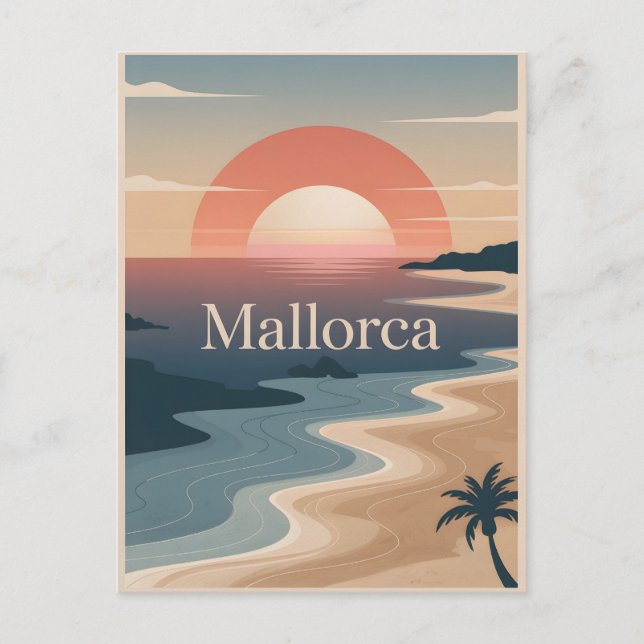 Postal Mínimo vintage de Mallorca (Anverso)