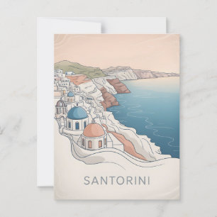 Postal Mínimo vintage de Santorini