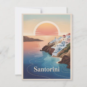 Postal Mínimo vintage de Santorini