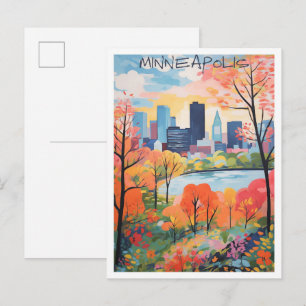Postal Minneapolis Arte Viaje 