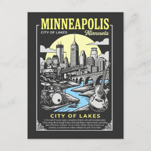 Postal Minneapolis Ciudad Minnesota Ciudad de los Lagos