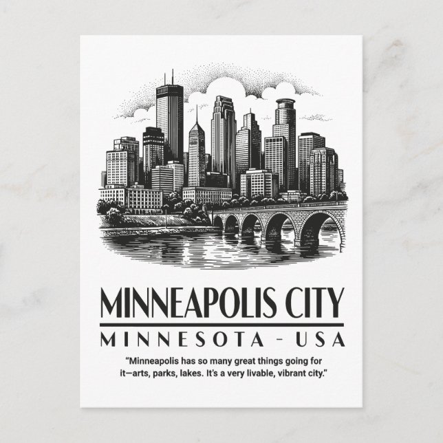 Postal Minneapolis Ciudad Minnesota EE. UU. (Anverso)