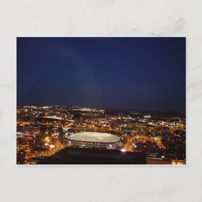 Postal Minneapolis Minnesota HHH Metrodome Night Skyline (Anverso)