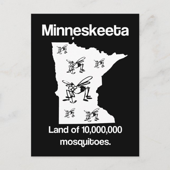 Postal Minneskeeta Tierra de Mosquitos Funny Postcard MN (Anverso)